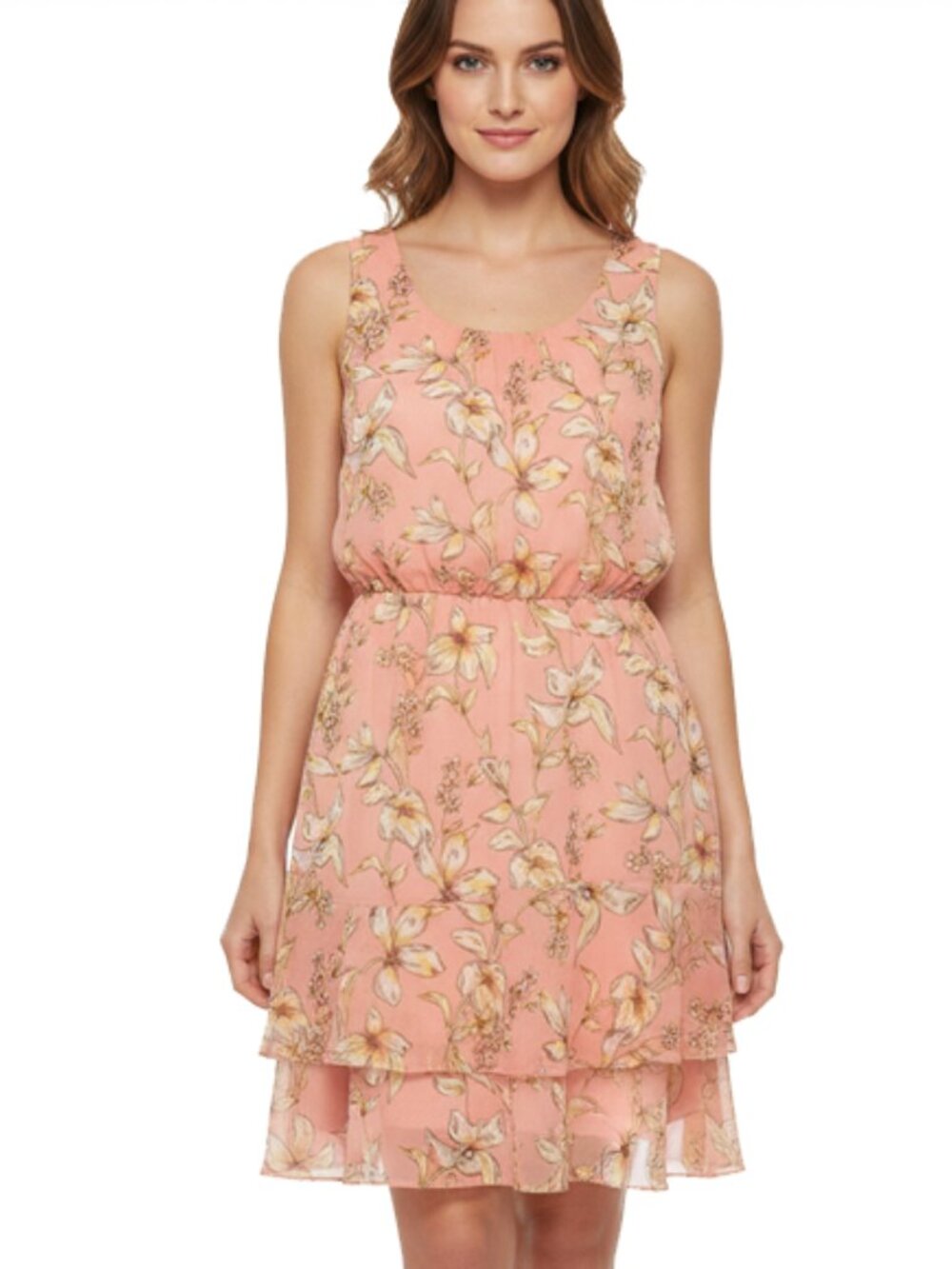 A New Day Pink Floral Dress Asymmetrical Dress